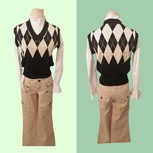 argyle knitted vest
